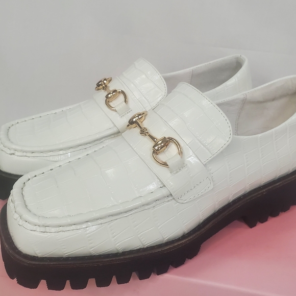 Intentionally Blank HK2 Women's Croc Leather Loafer | White | NIB | PICK SIZE - Picture 10 of 11